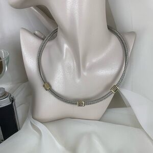 VTG Silver & Gold Tone Cable Necklace